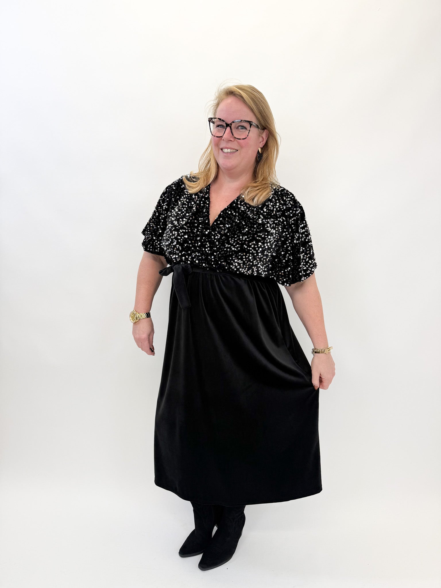 VELVET PAILET JURK - 1882