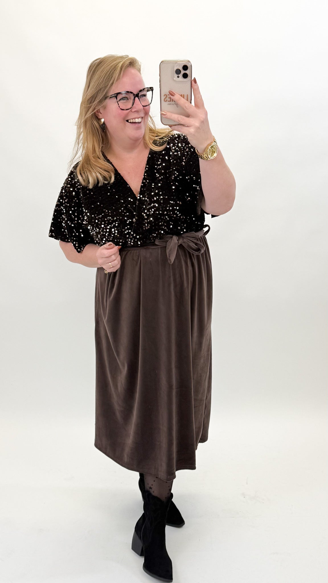 VELVET PAILET JURK - 1882