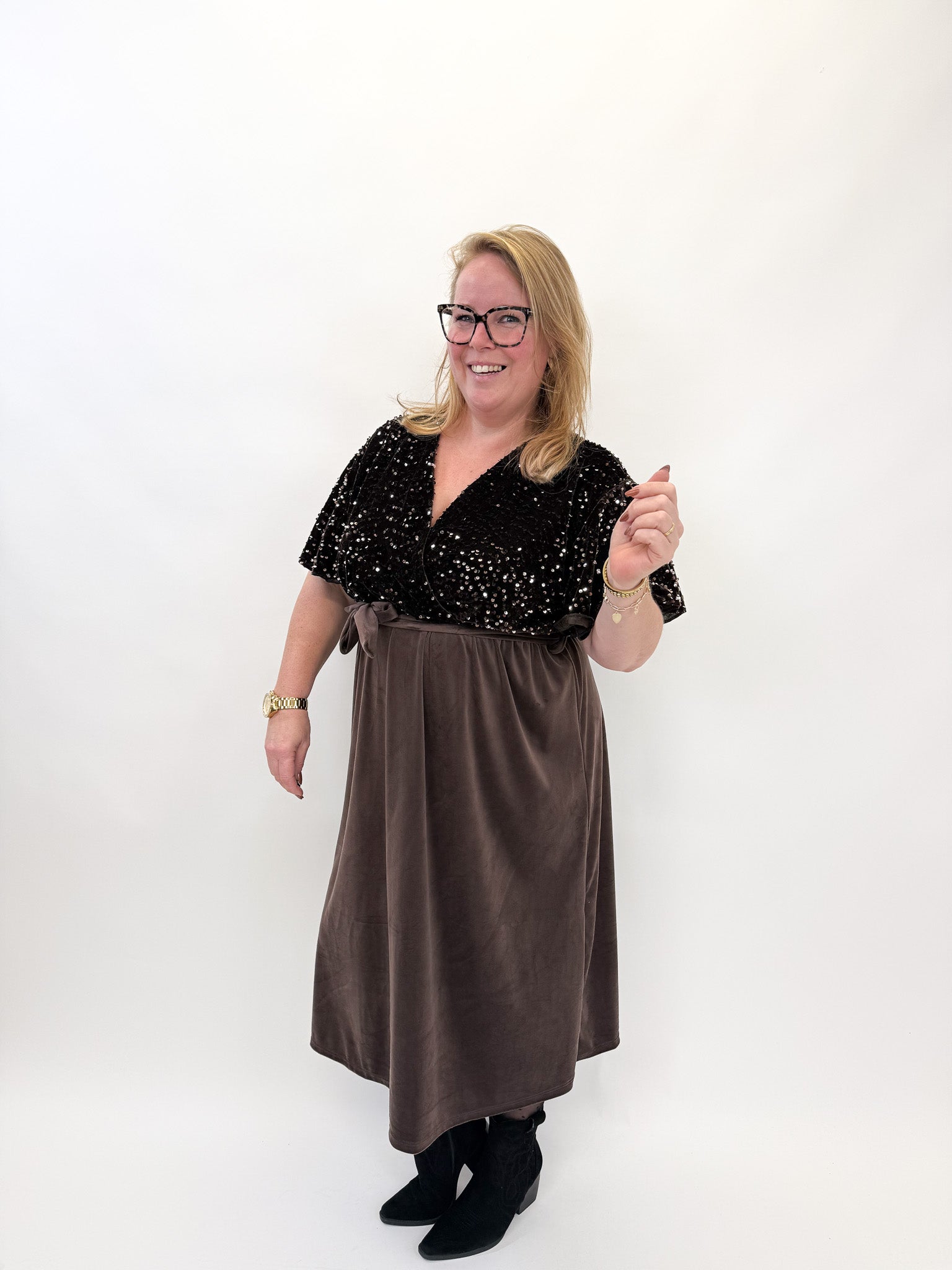 VELVET PAILET JURK - 1882