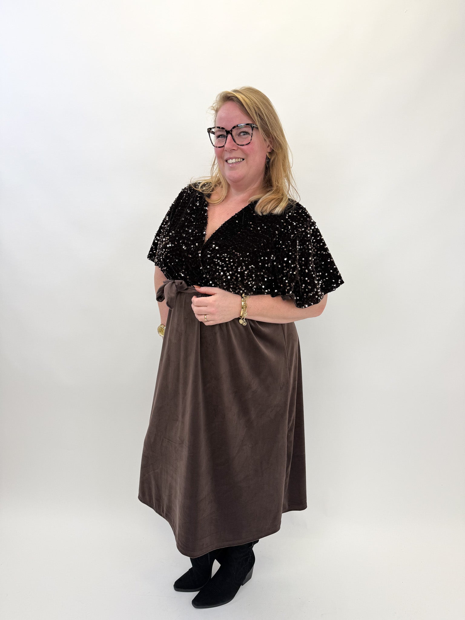 VELVET PAILET JURK - 1882