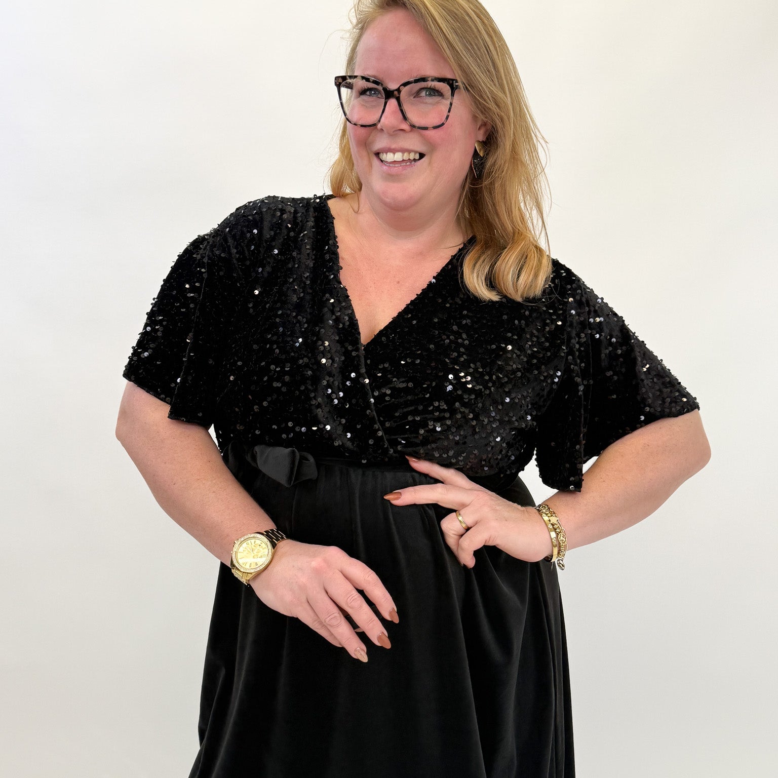 VELVET PAILET JURK - 1882