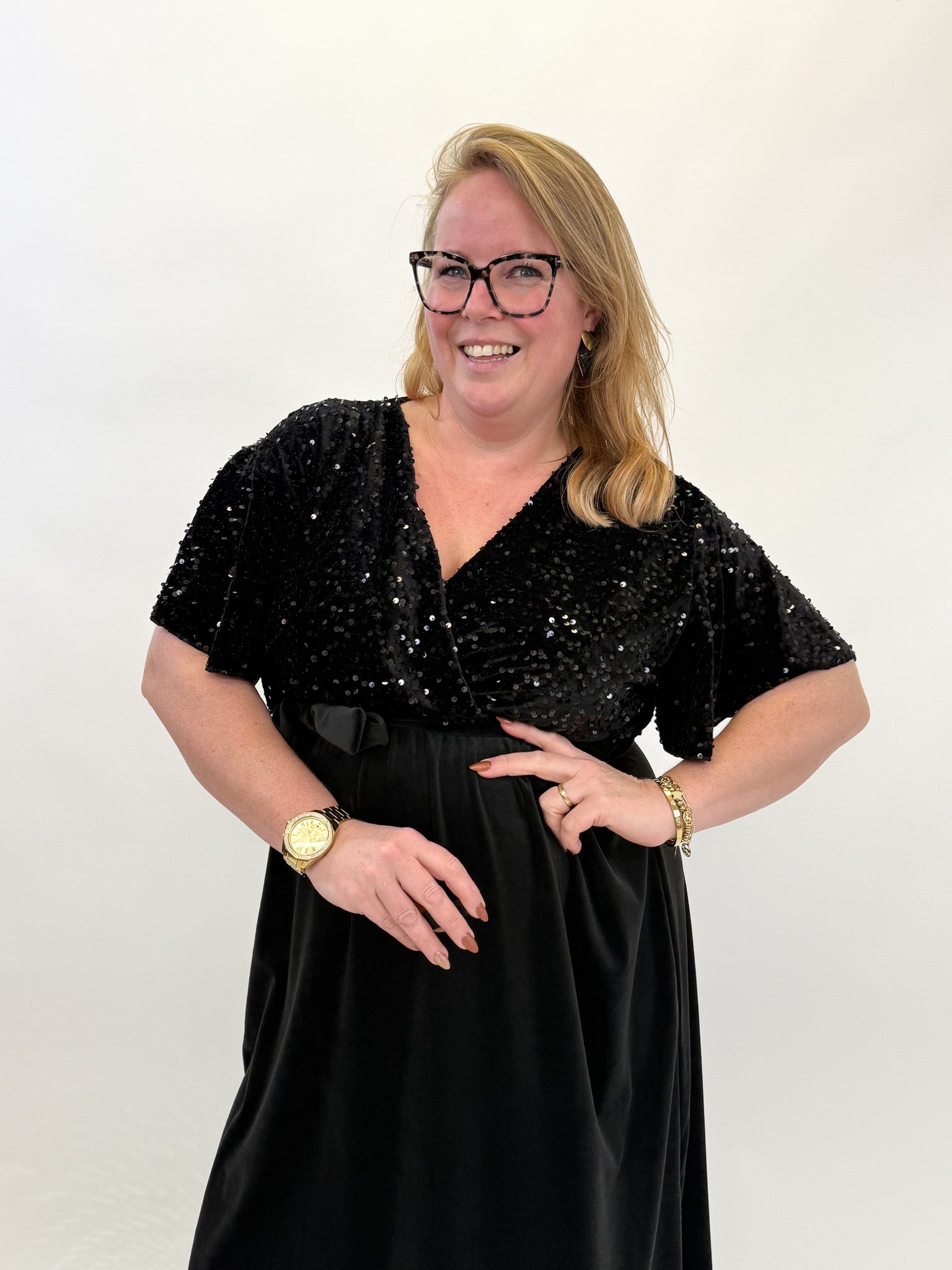 VELVET PAILET JURK - 1882