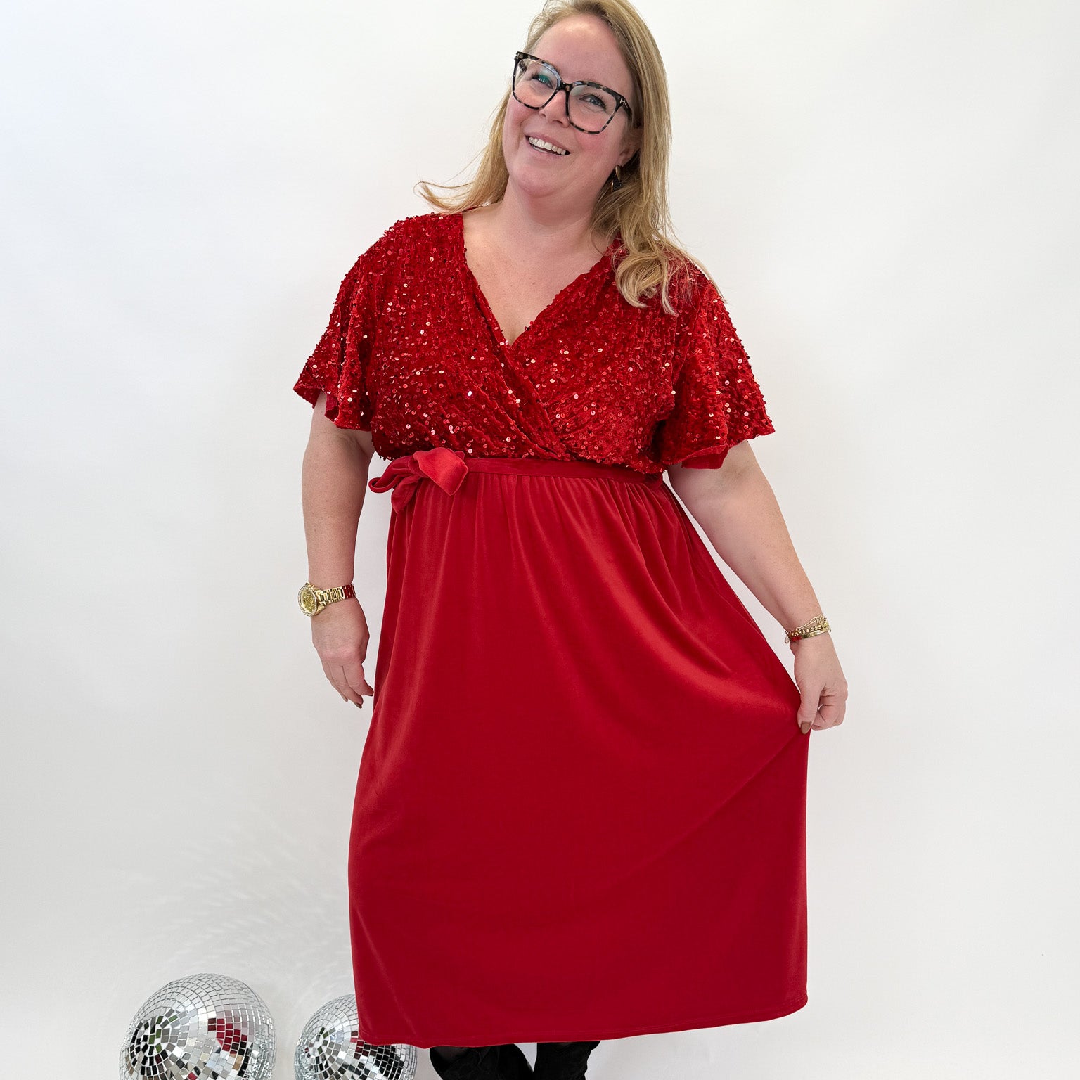 VELVET PAILET JURK - 1882