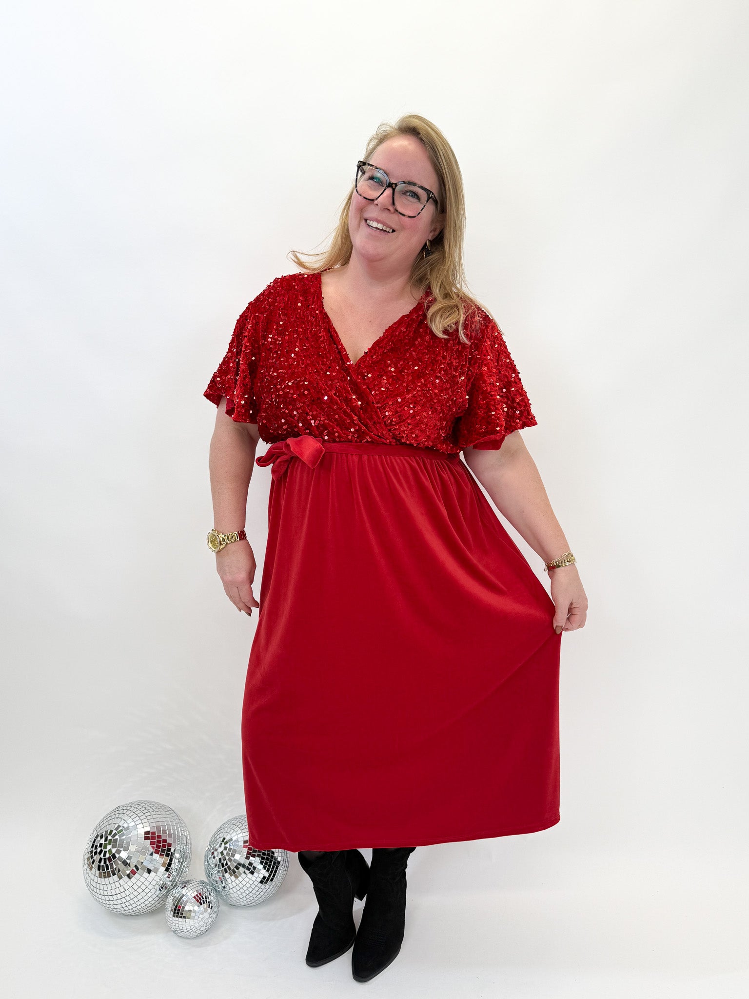 VELVET PAILET JURK - 1882