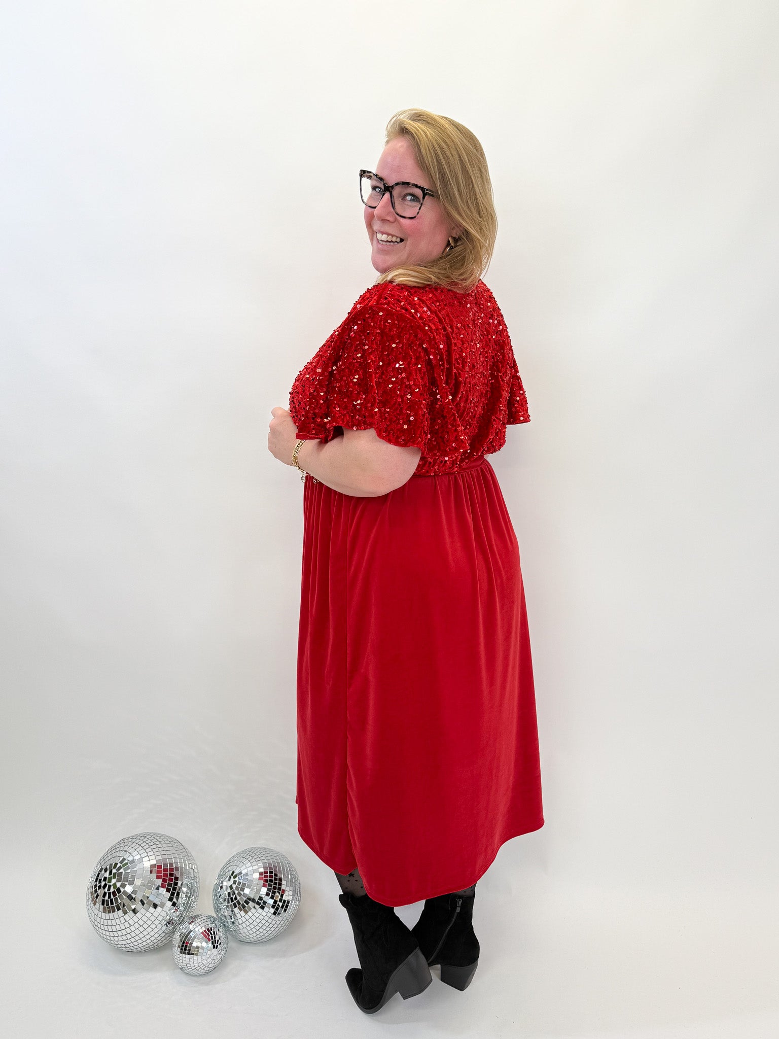 VELVET PAILET JURK - 1882