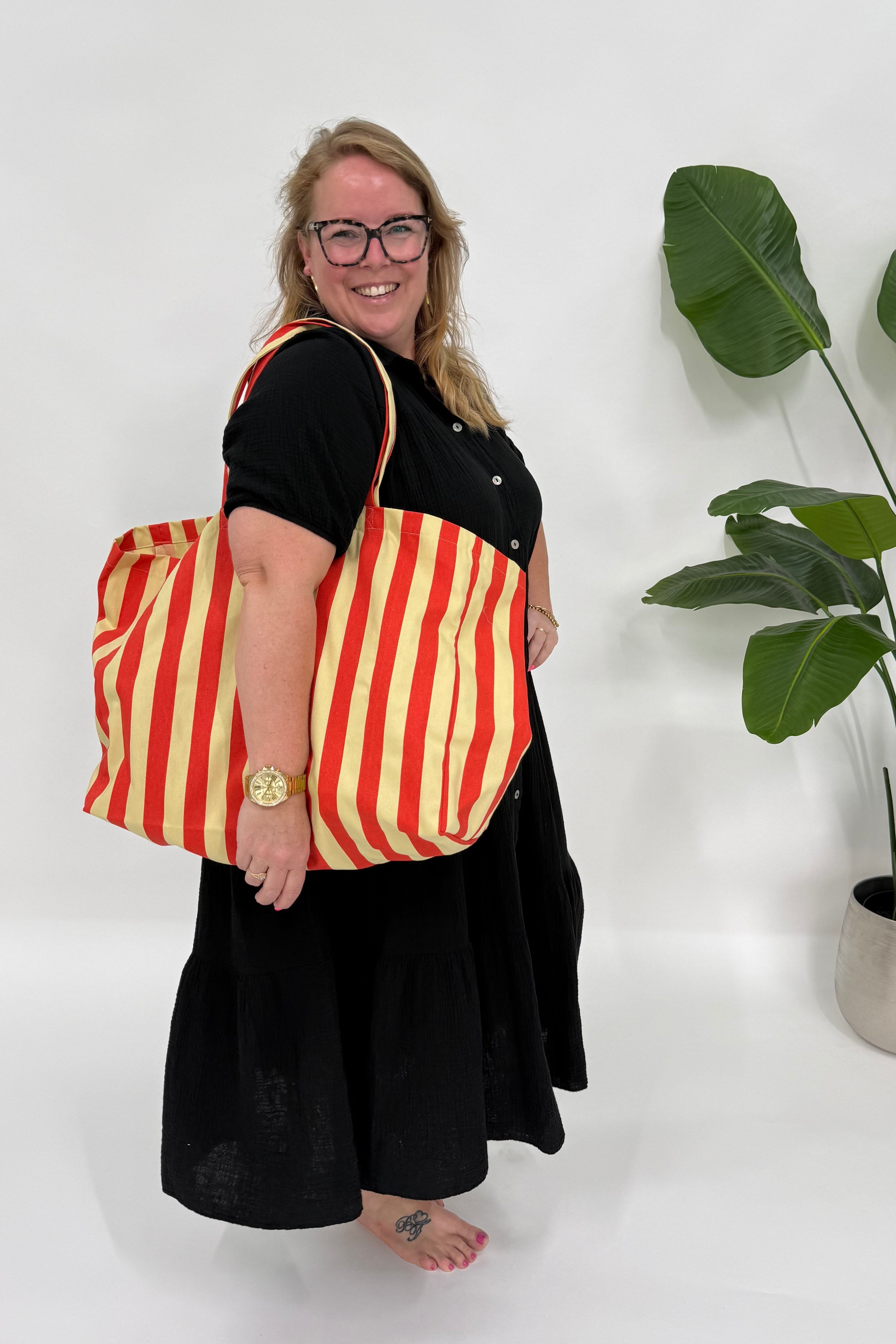 SMALL STRIPE BEACH BAG - 2140