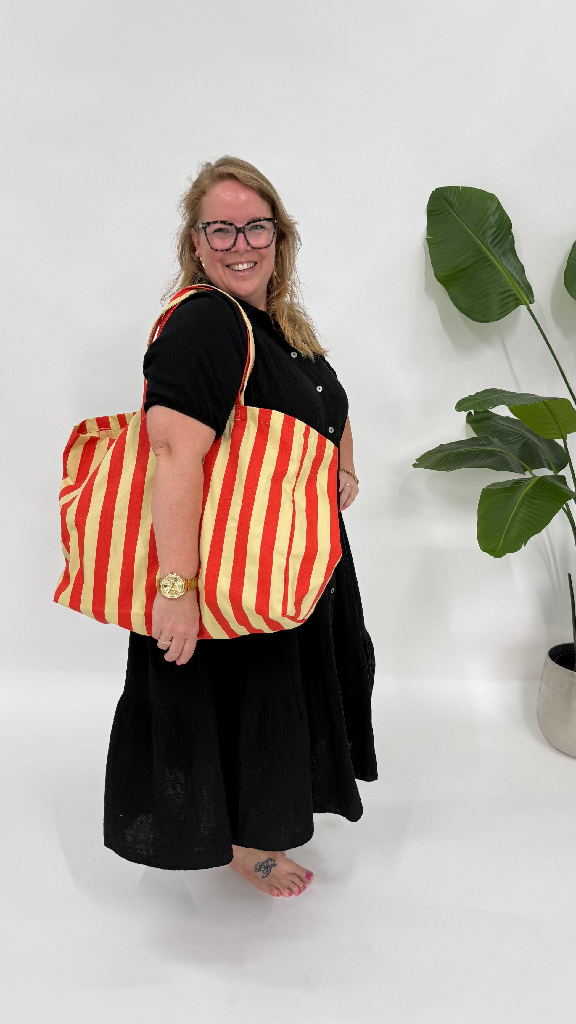 SMALL STRIPE BEACH BAG - 2140