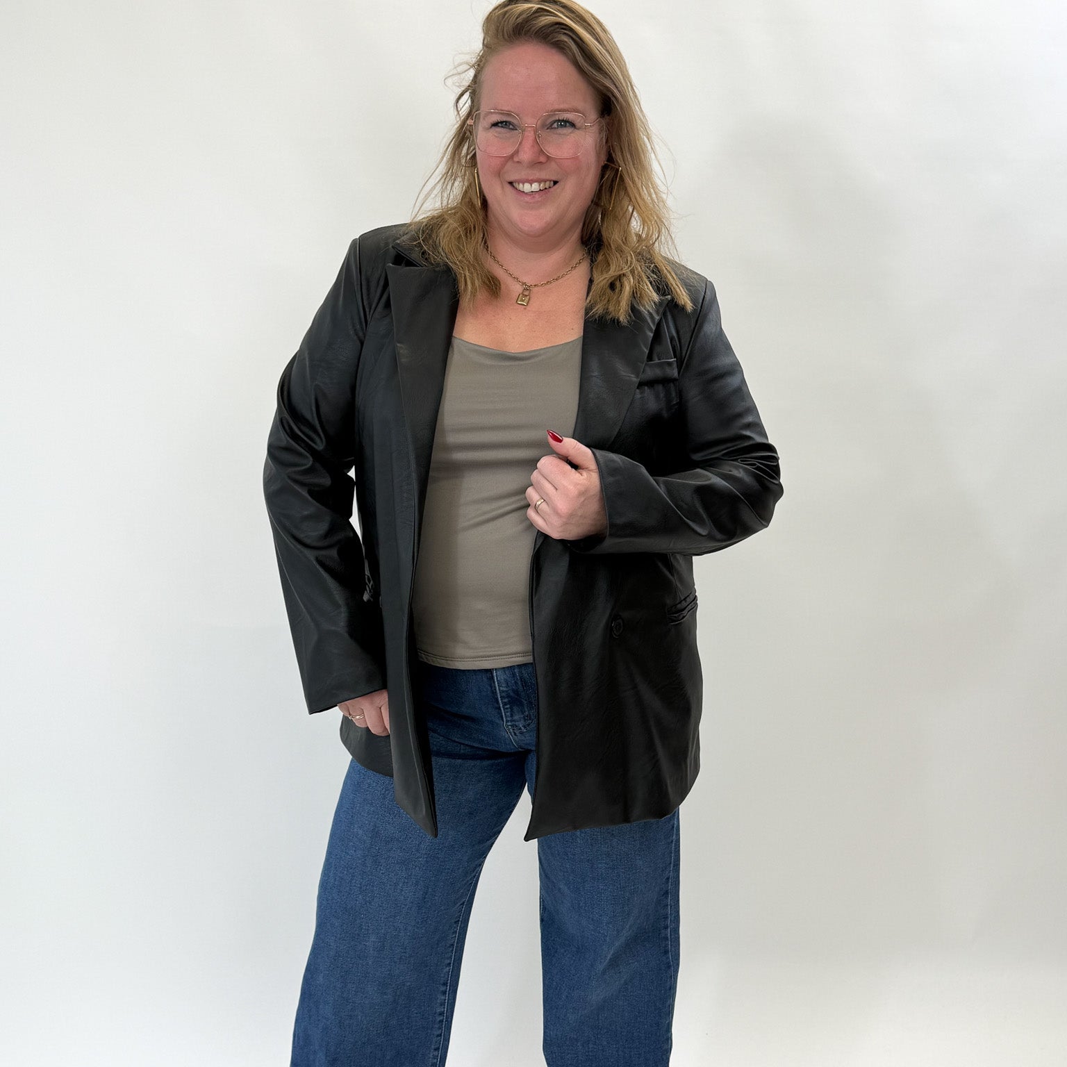 LINNIES LEATHER LOOK BLAZER - 1886