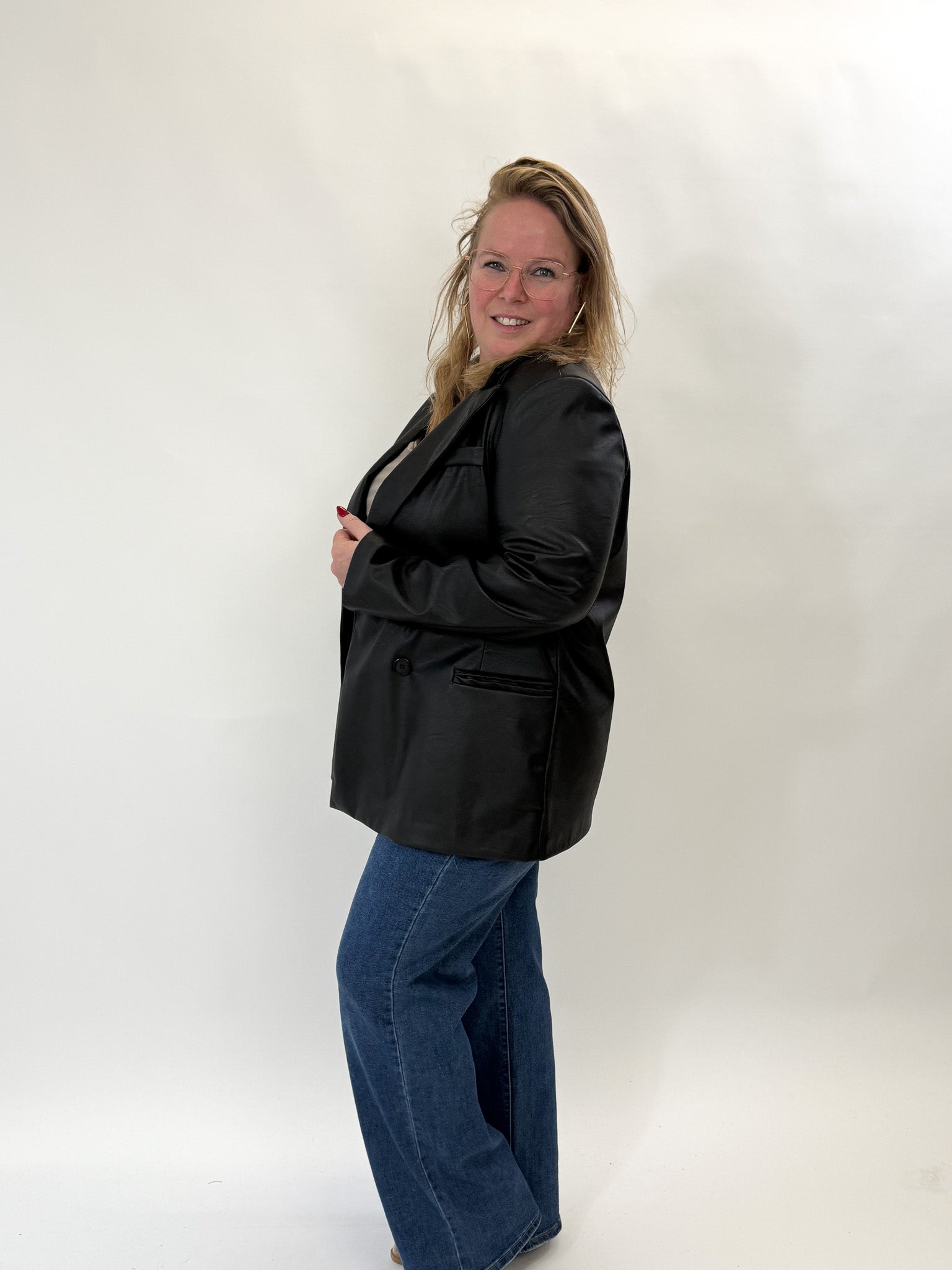 LINNIES LEATHER LOOK BLAZER - 1886