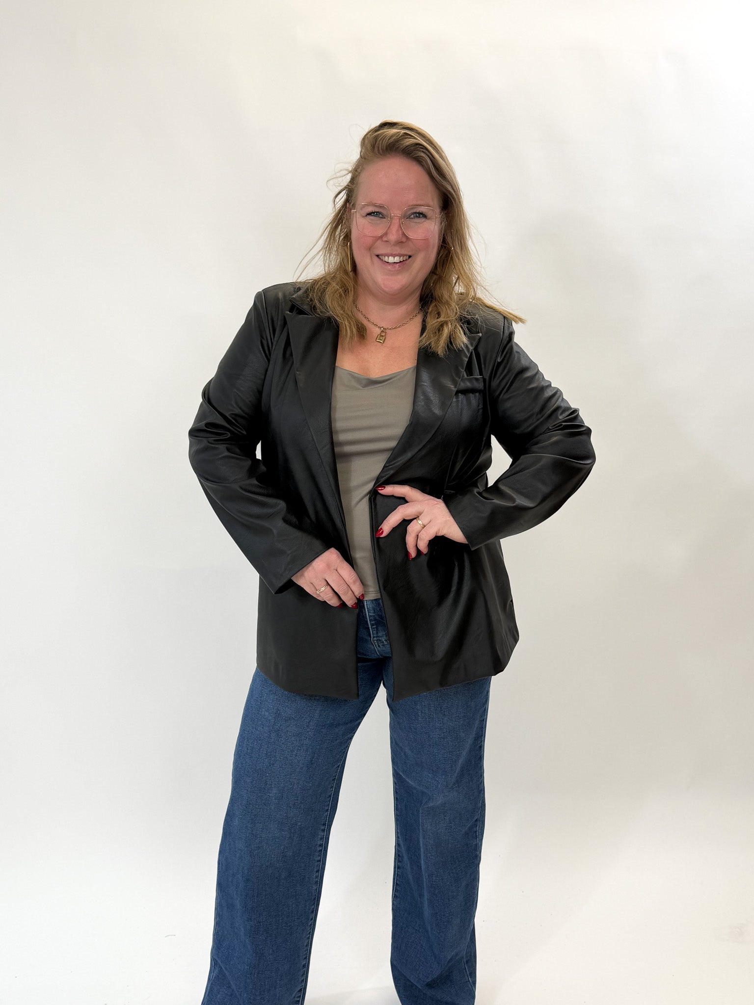 LINNIES LEATHER LOOK BLAZER - 1886