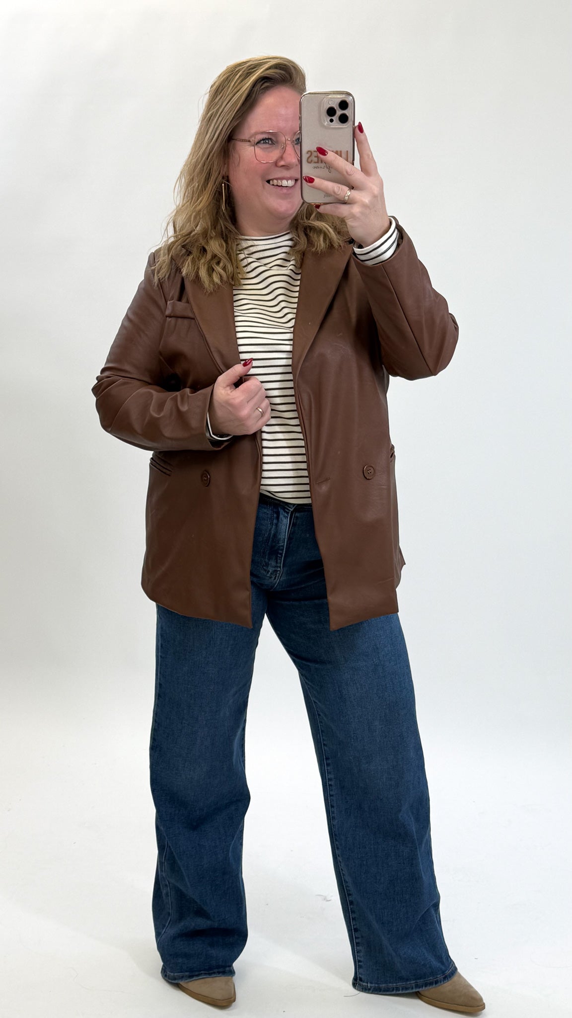 LINNIES LEATHER LOOK BLAZER - 1886