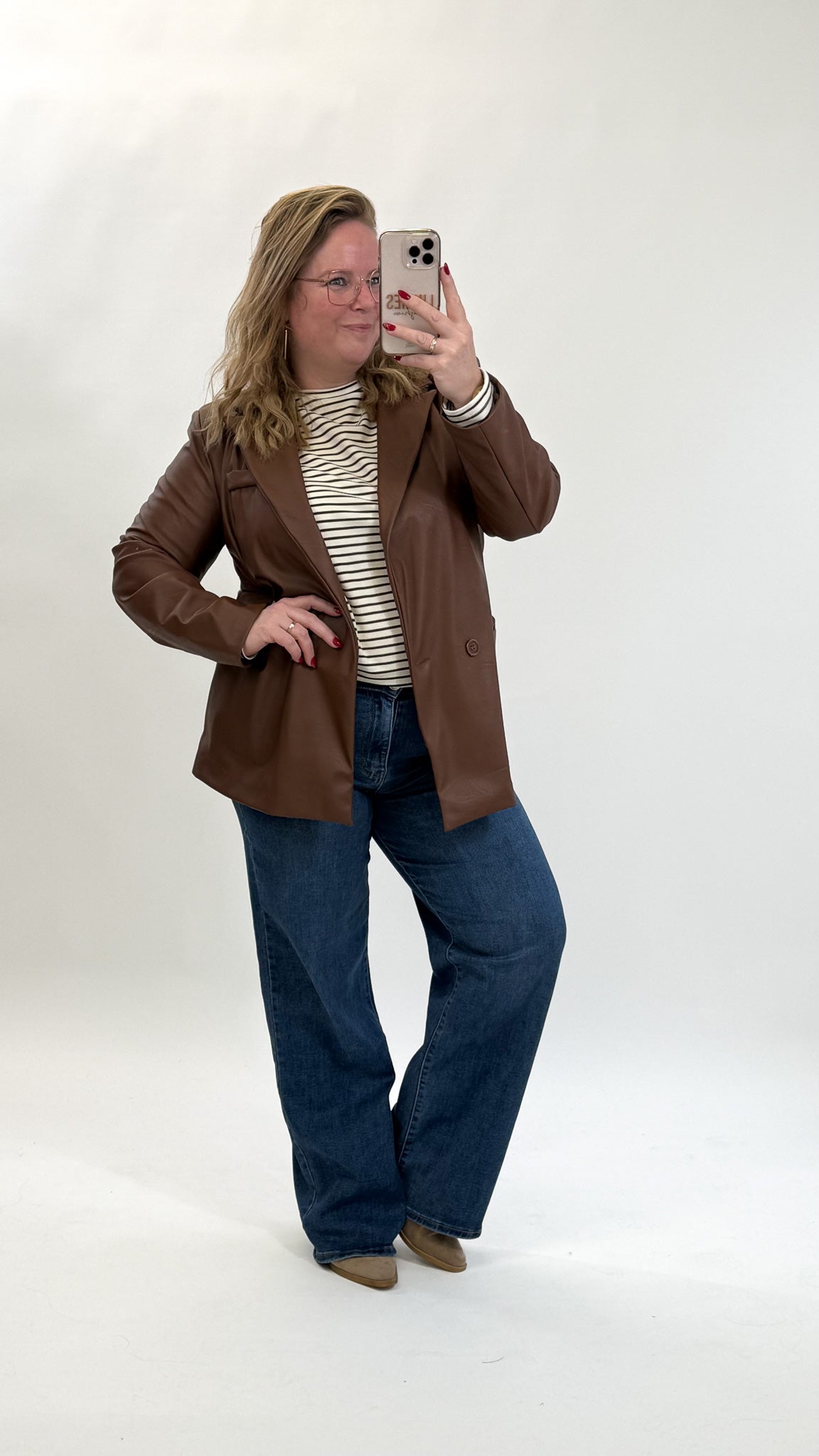 LINNIES LEATHER LOOK BLAZER - 1886