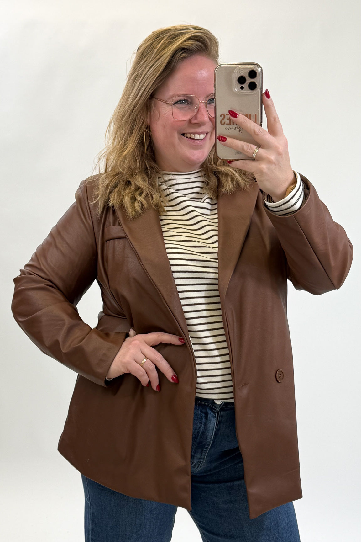 LINNIES LEATHER LOOK BLAZER - 1886