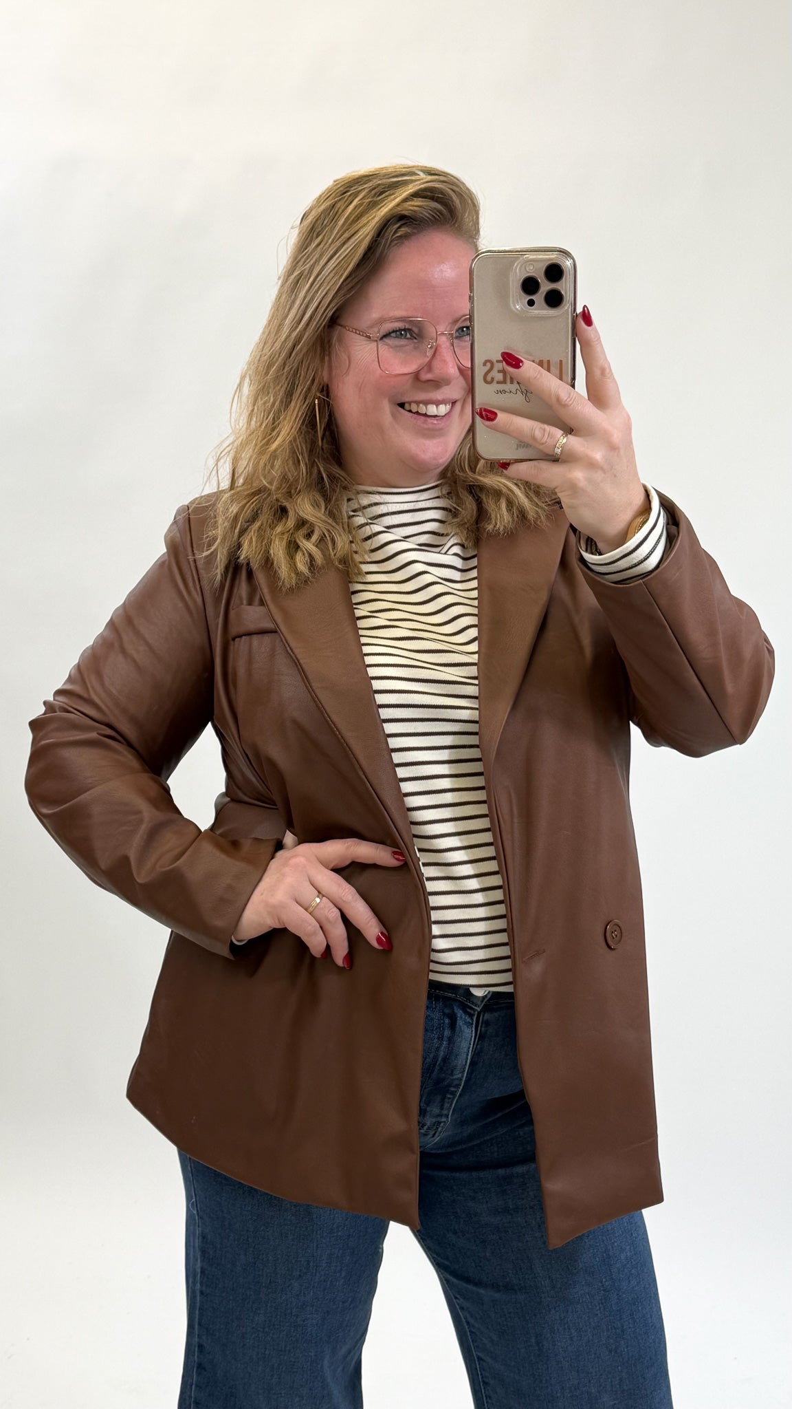 LINNIES LEATHER LOOK BLAZER - 1886