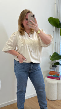 OVERSIZED RUFFEL BLOUSE - 1356