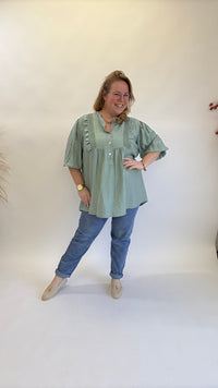OVERSIZED RUFFEL BLOUSE - 1356
