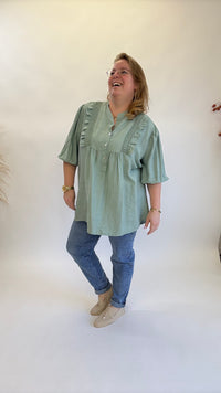OVERSIZED RUFFEL BLOUSE - 1356