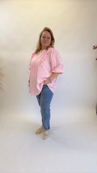 OVERSIZED RUFFEL BLOUSE - 1356
