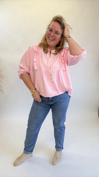 OVERSIZED RUFFEL BLOUSE - 1356
