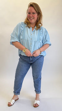 OVERSIZED RUFFEL BLOUSE - 1356