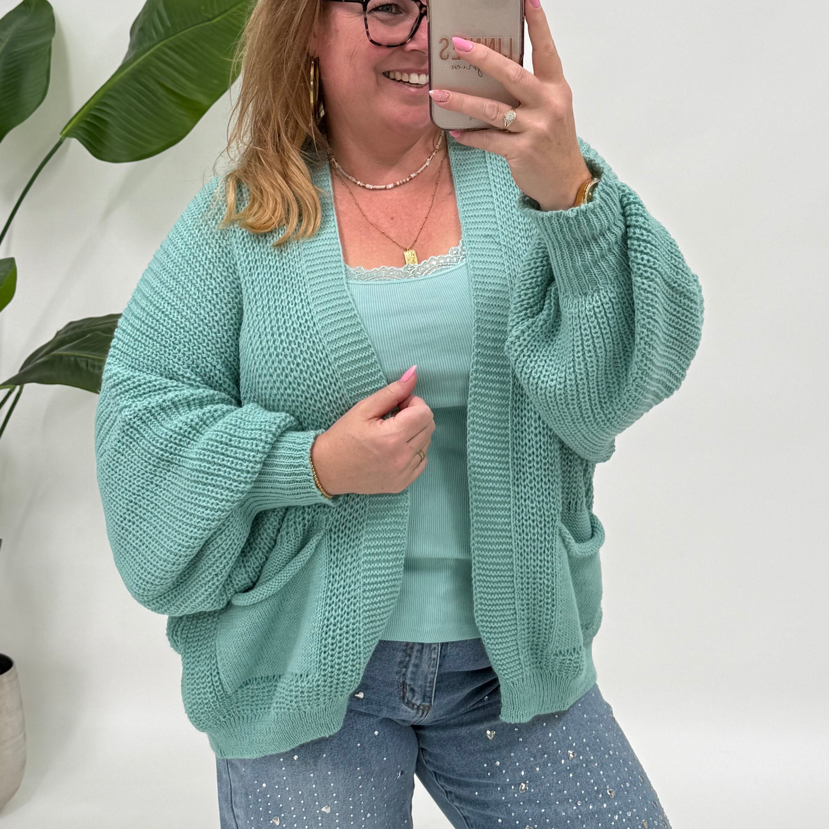VEST NIVA KORT LINNIES ZEEGROEN