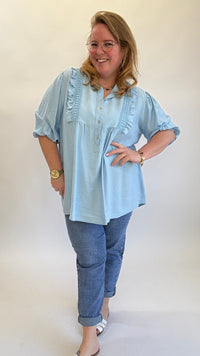 OVERSIZED RUFFEL BLOUSE - 1356