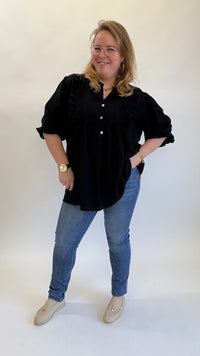 OVERSIZED RUFFEL BLOUSE - 1356