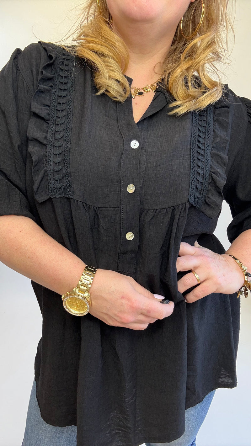 OVERSIZED RUFFEL BLOUSE - 1356