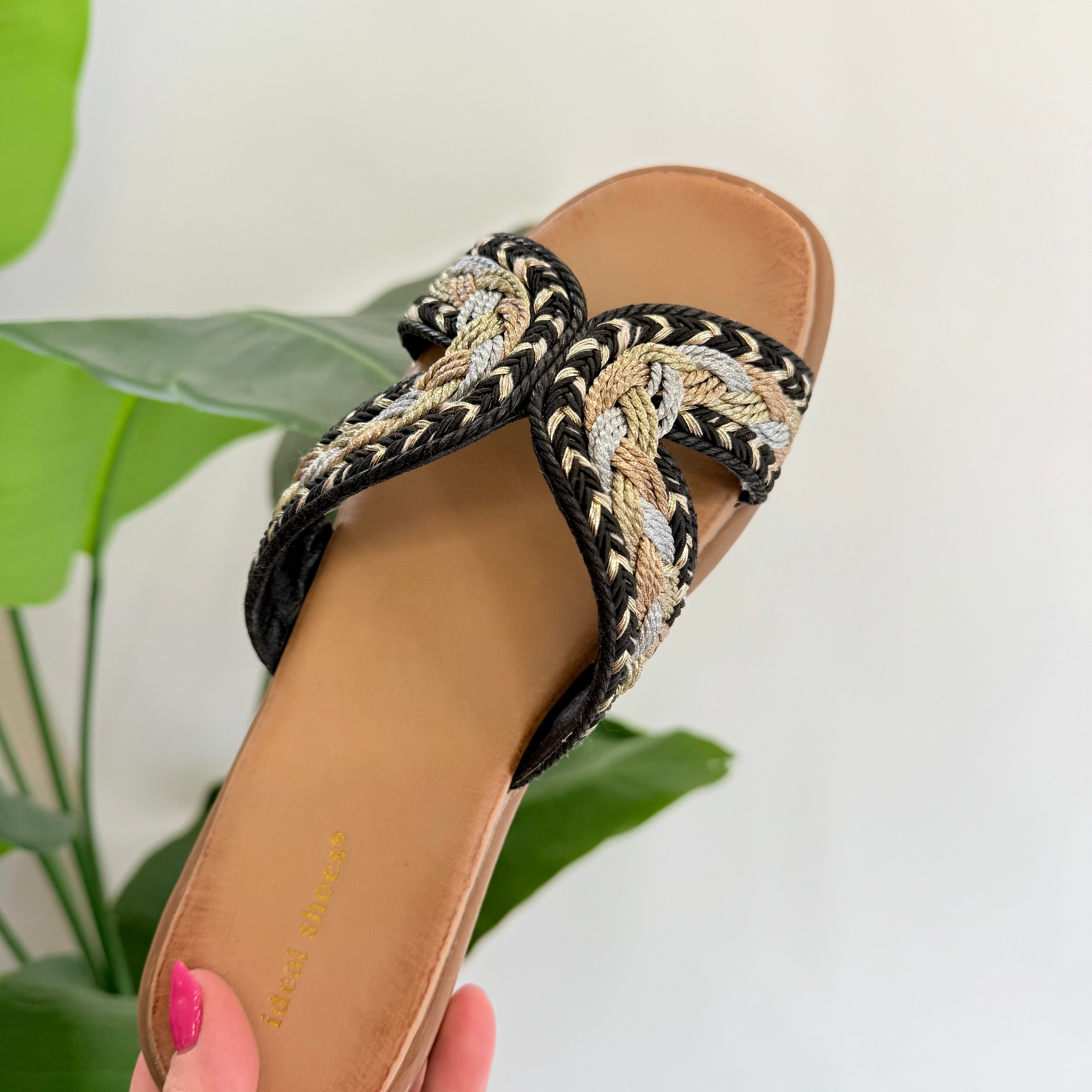 IBIZA STYLE SLIPPER - ZWART