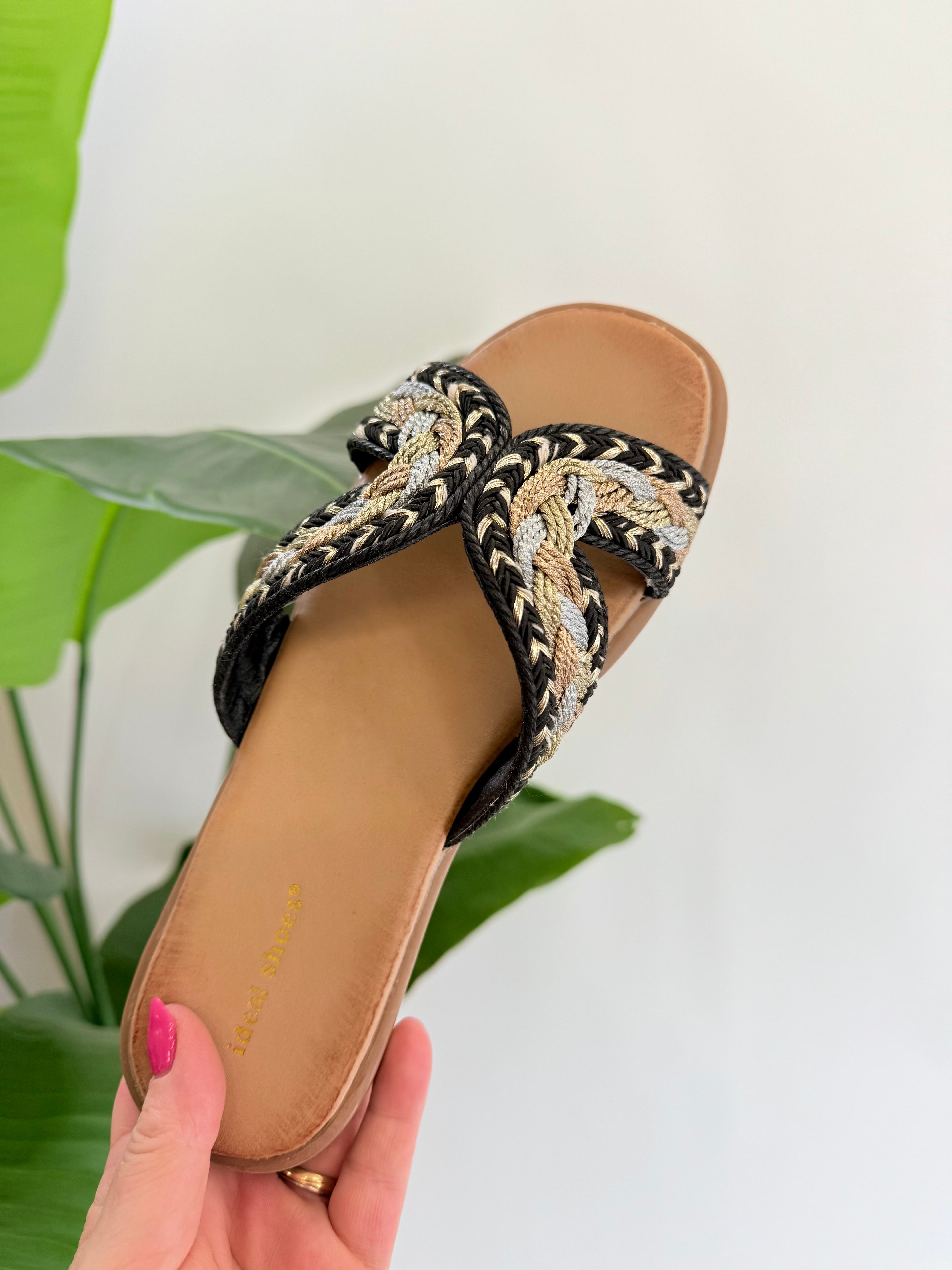IBIZA STYLE SLIPPER - ZWART
