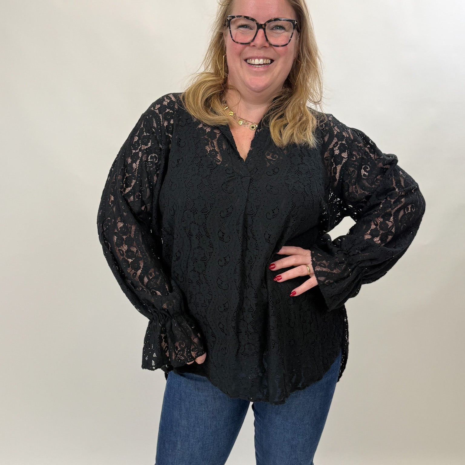 LACE TOP MET ONDER TOP - 1894