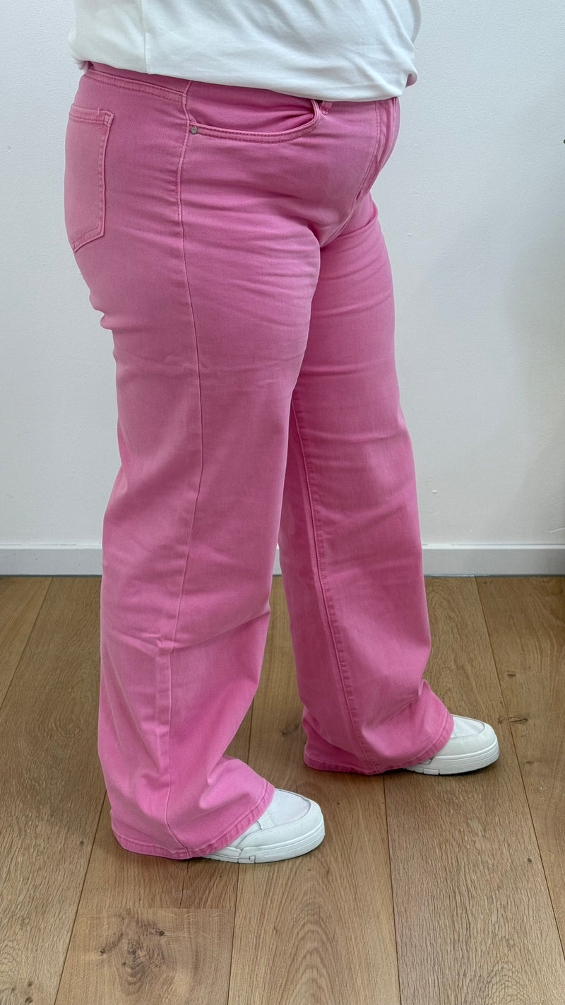 GOODIES JEANS WIDE LEG ROZE - DJ2498-10