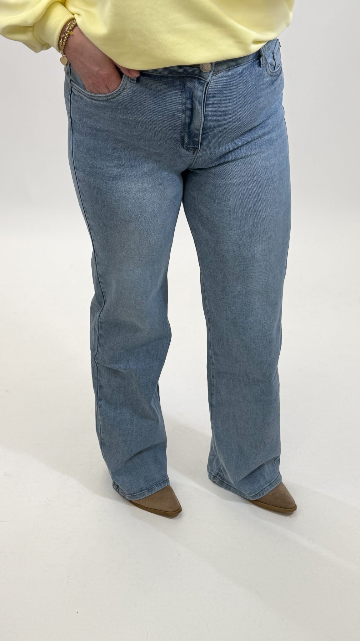 MOM WIDE LEG JEANS MERK GOODIES DJ2456 (40 bis 48) - GRAU