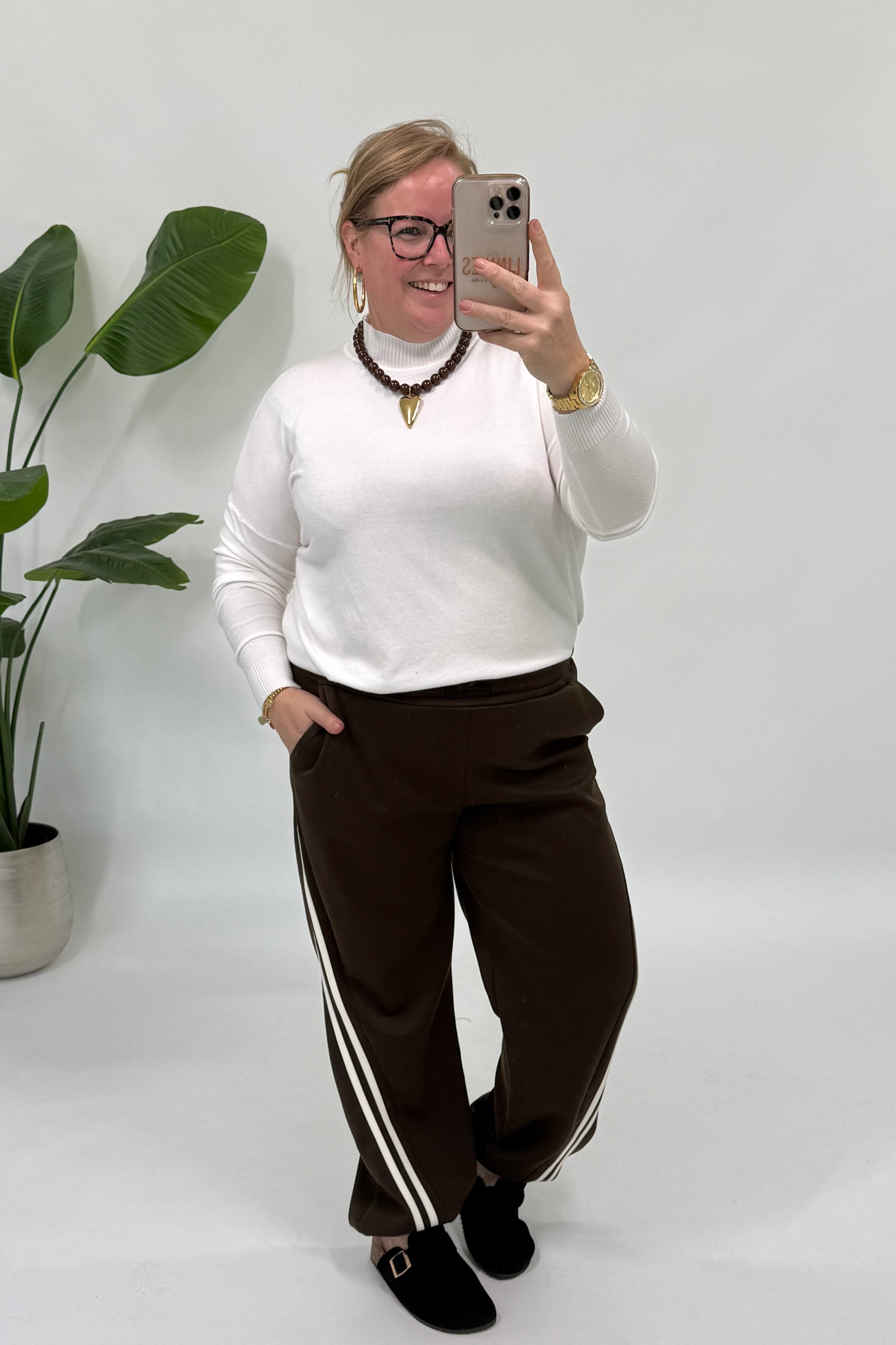 SPORTI JOGGER MET DUBBELE STREEP ZWART