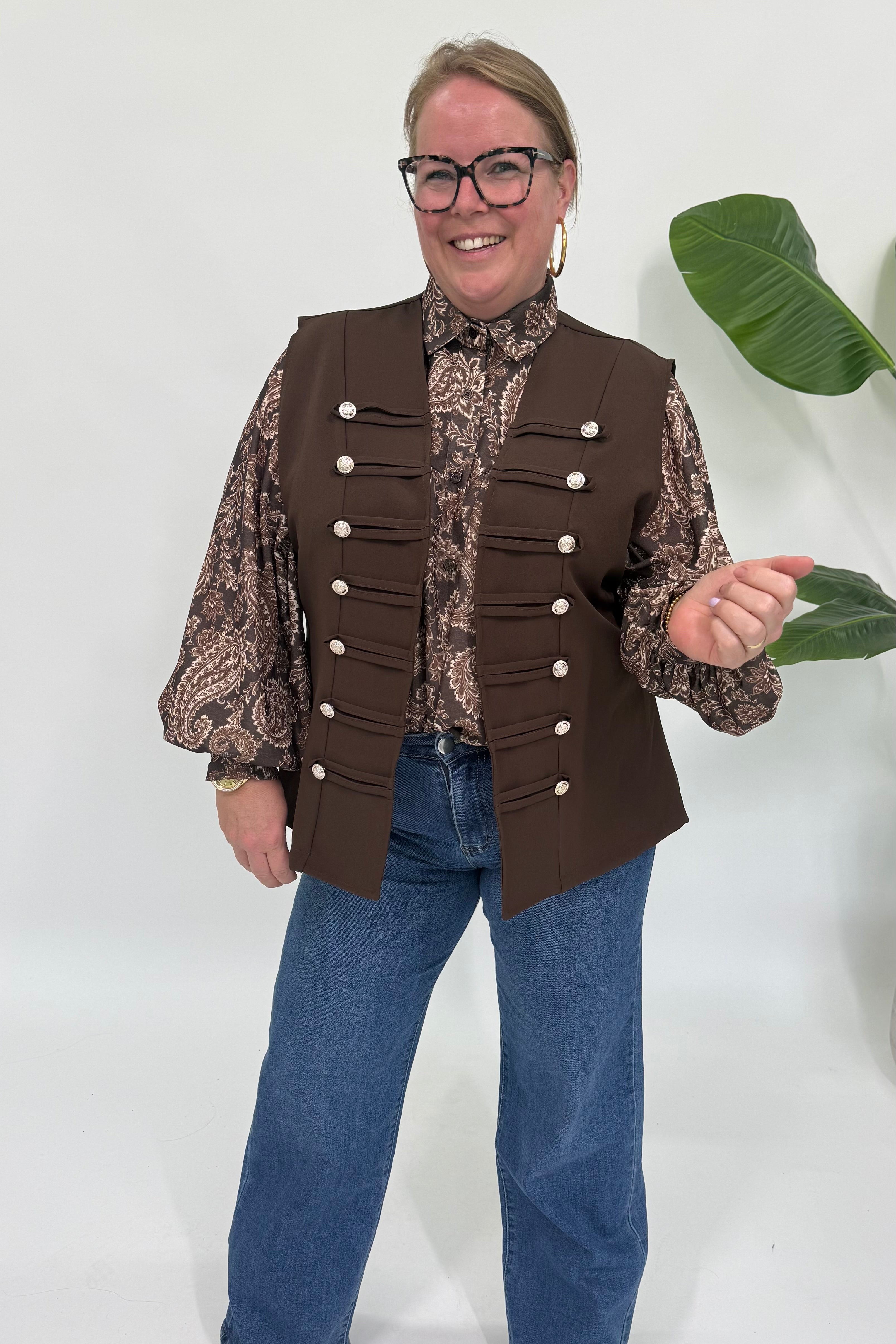 GILET MET SIERKNOPEN - 2186