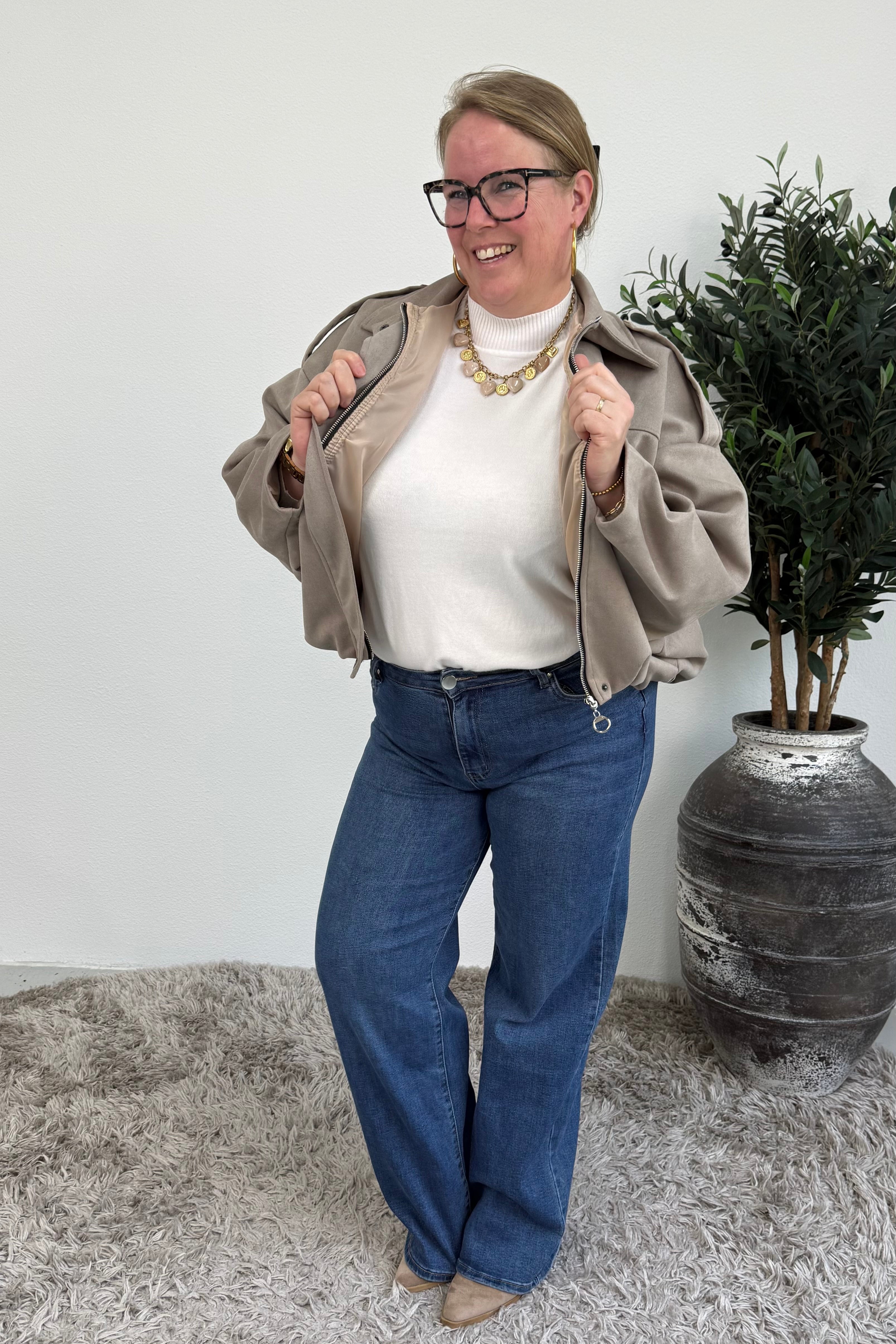 SUEDE LOOK CARGO JASJE TAUPE