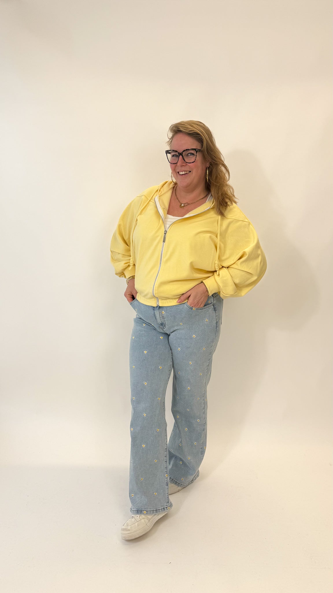 MOM WIDE LEG JEANS MERK GOODIES DJ2456 (40 bis 48) - GRAU