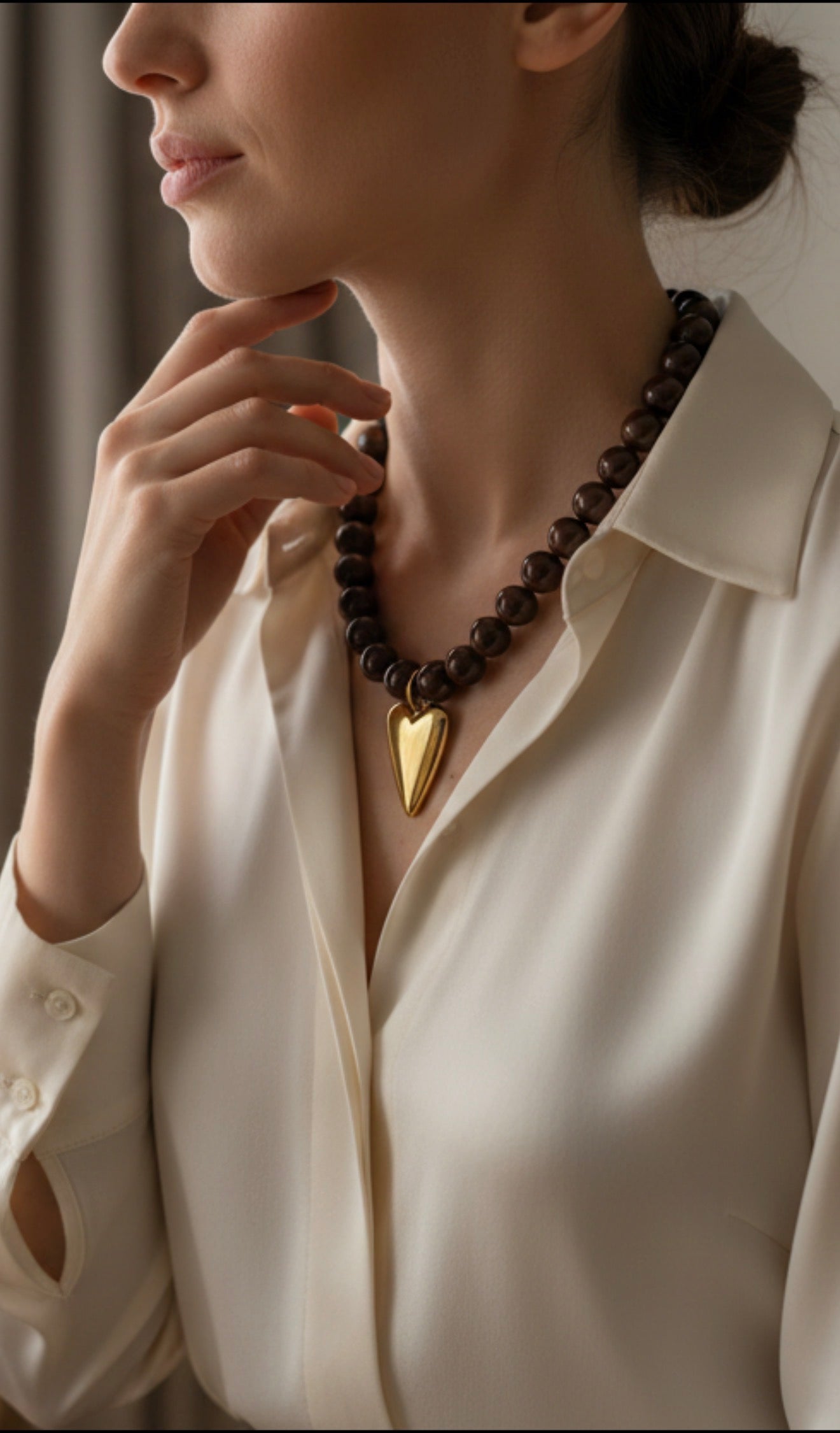 DIAMANT-HERZ-KETTE - GOLD