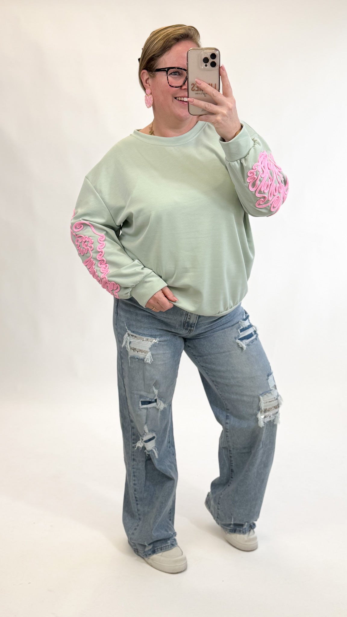 BORDUUR MOUW SWEATER - 1908