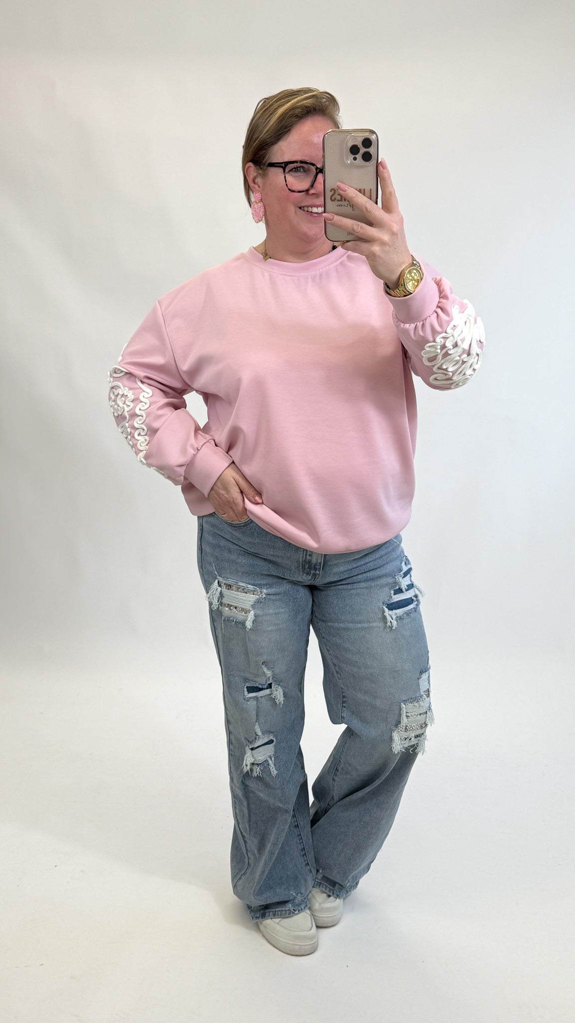 BORDUUR MOUW SWEATER - 1908