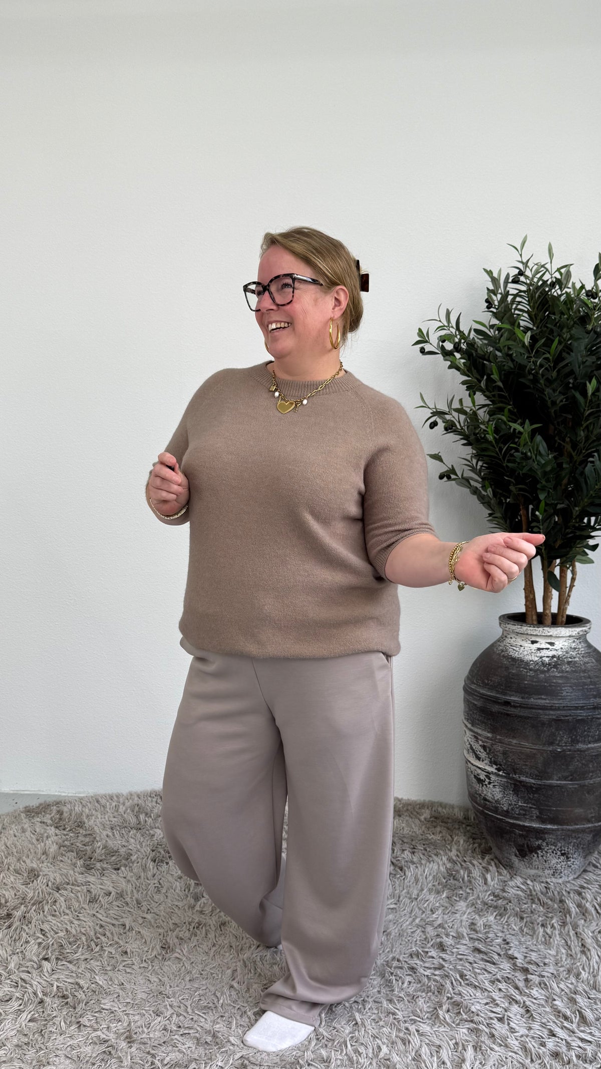 ZACHTE TOP BASIC TAUPE