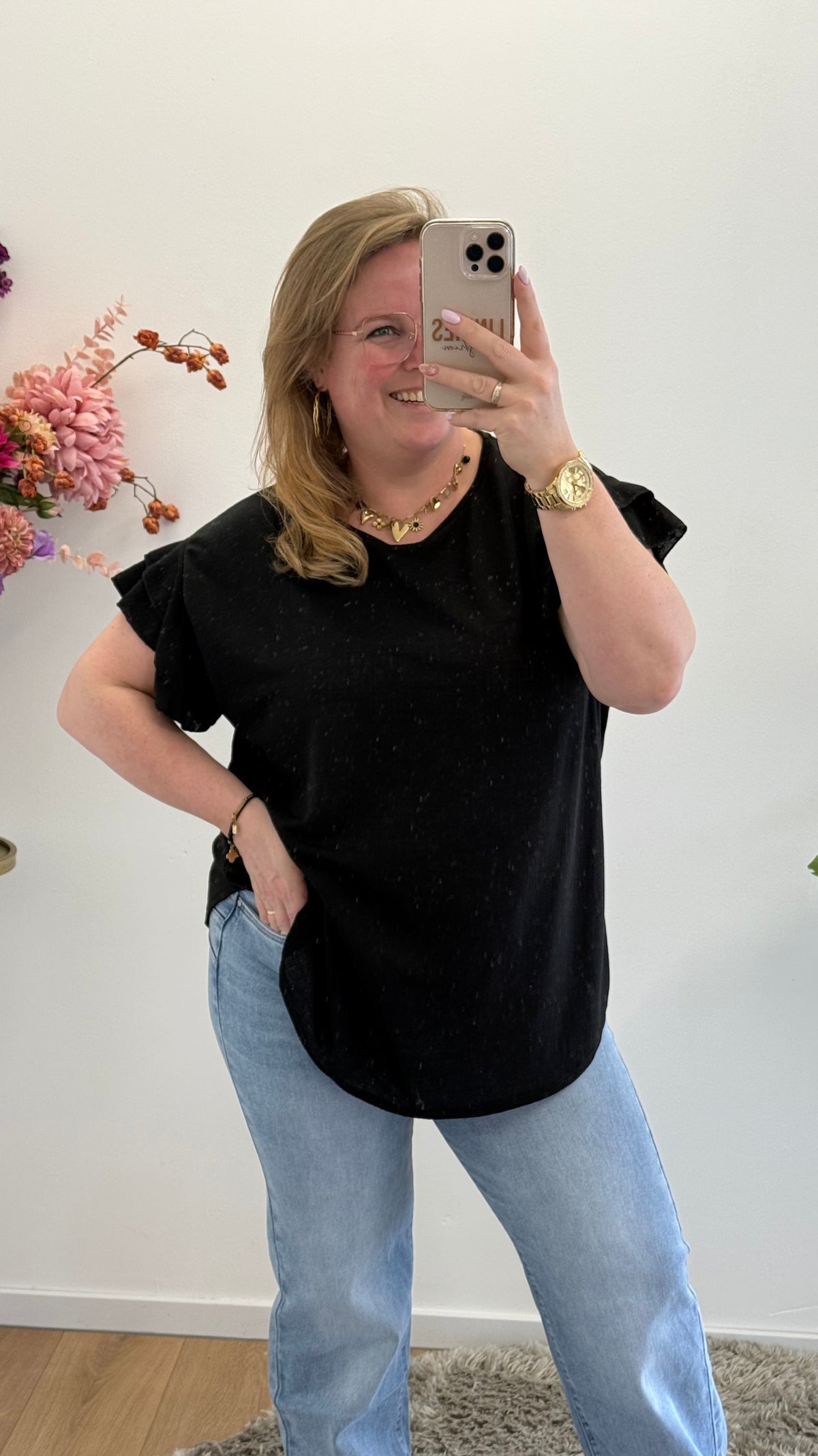 LINNEN LOOK ROEZEL TOP - 1394