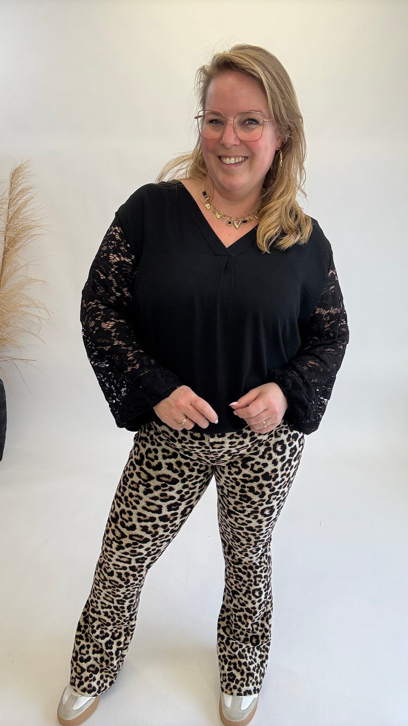 V-HALS TOP MET KANT - 1398