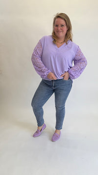 V-HALS TOP MET KANT - 1398