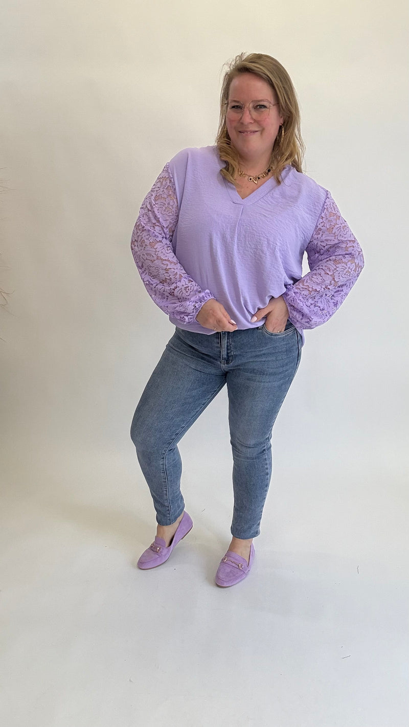 V-HALS TOP MET KANT - 1398