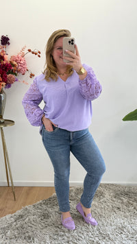 V-HALS TOP MET KANT - 1398