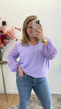 V-HALS TOP MET KANT - 1398