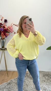 V-HALS TOP MET KANT - 1398