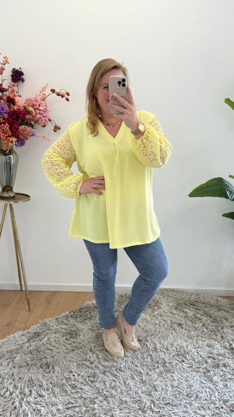 V-HALS TOP MET KANT - 1398