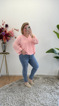 V-HALS TOP MET KANT - 1398